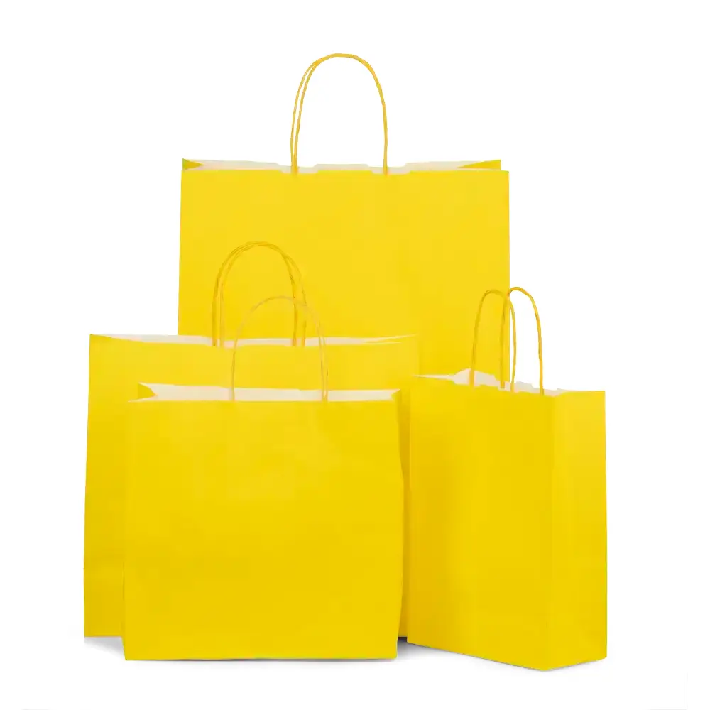 Yellow Paper Carrier Bags | Paper Bags | Carrier Bag Shop