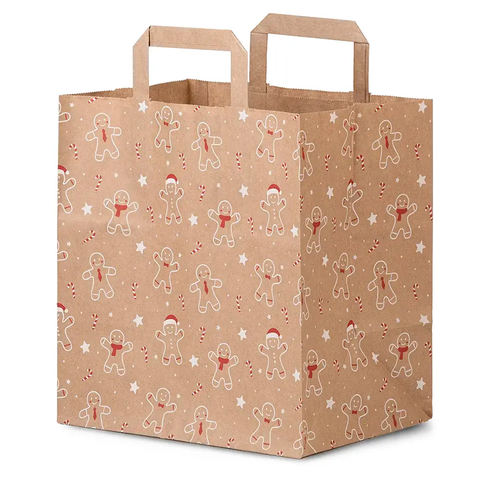 Gingerbread Brown Patisserie with Flat Handles | Carrier Bag Shop