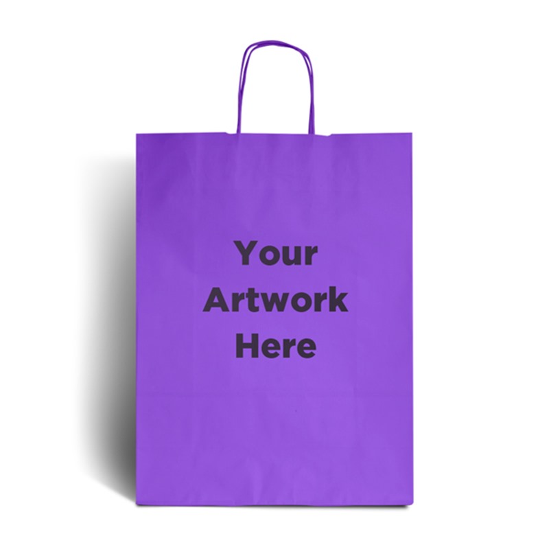 Lilac Branded Paper Bags with Twisted Handles