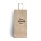 Brown Branded Twisted Handle Two Bottle Bags